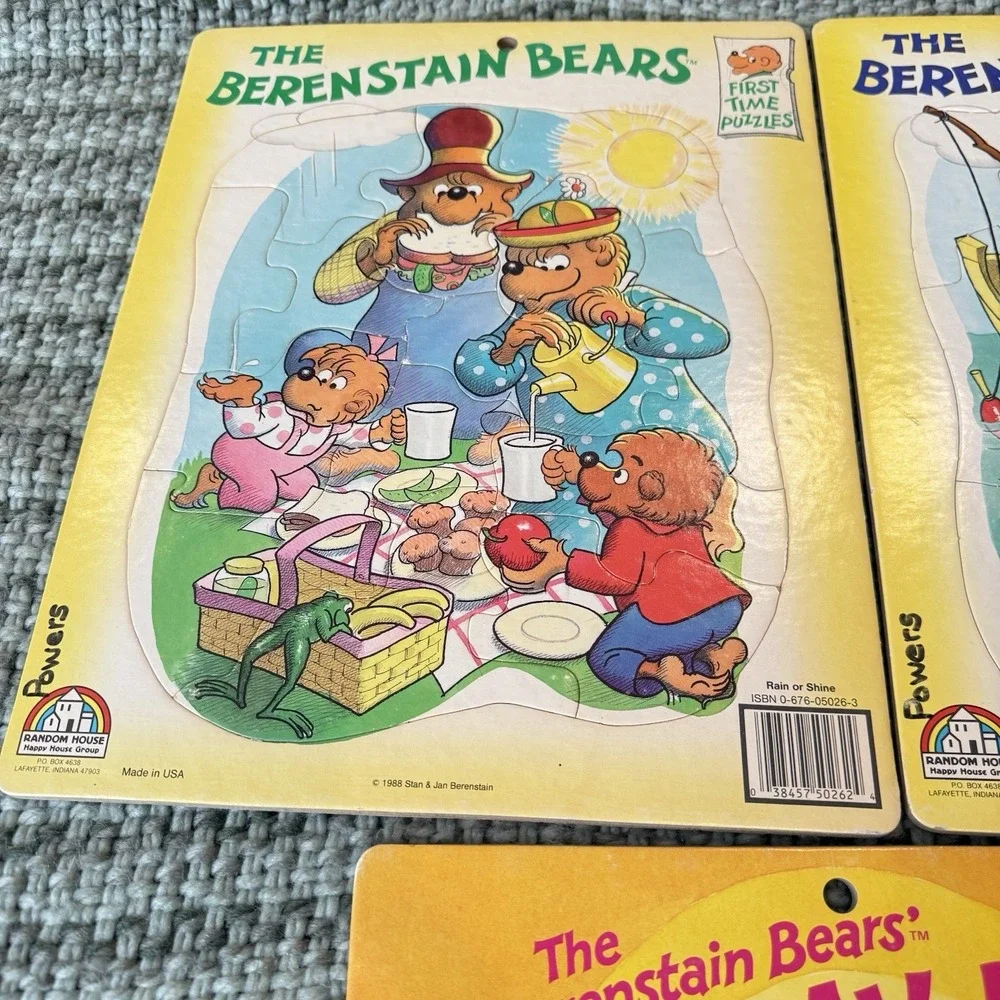 The Berenstain Bears Frame Tray Puzzle Lot‎ Of 3 Vintage 1988 Kids Random House